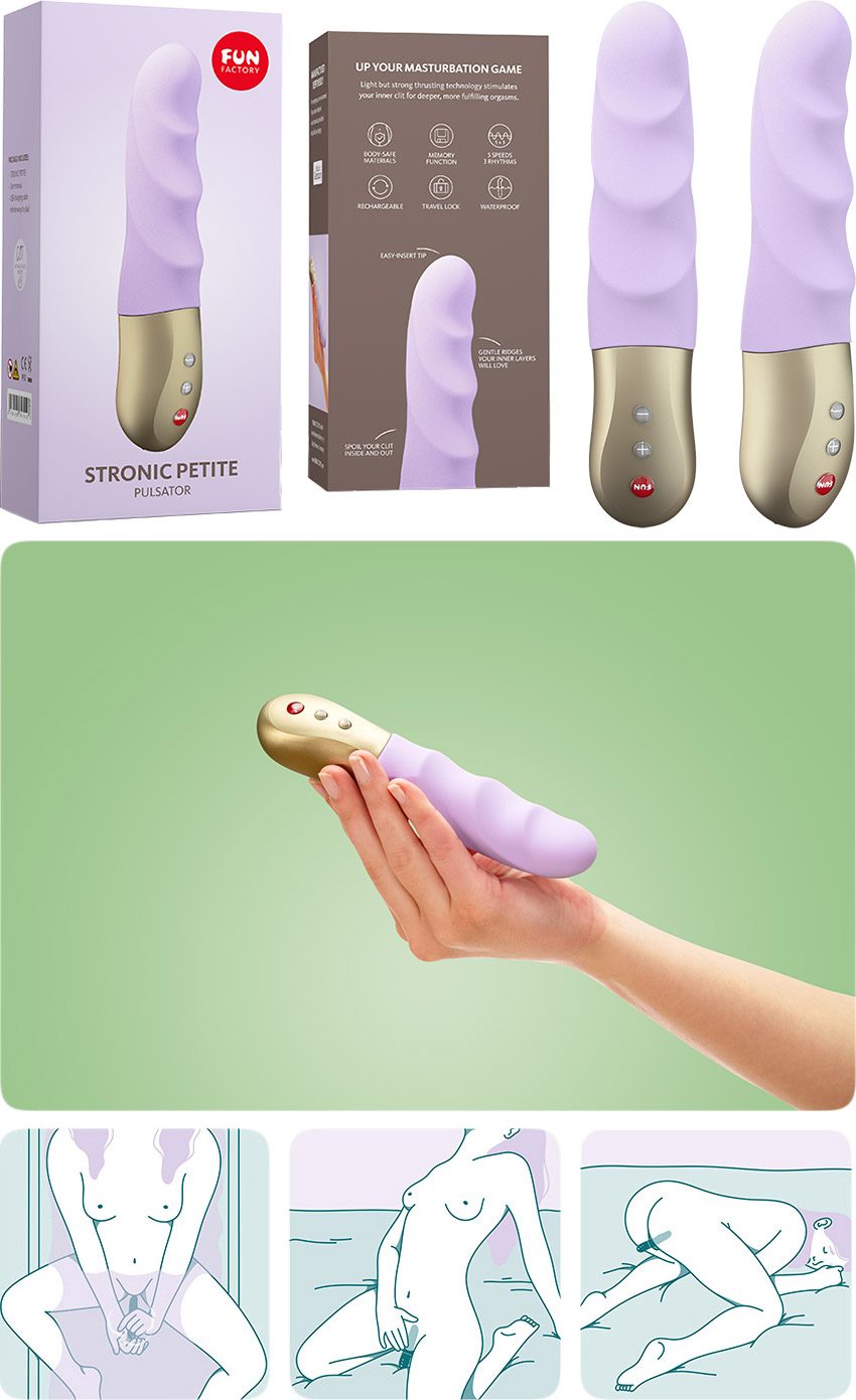 Fun Factory StronicPetite | Gewelltes und pulsierendes Sextoy | Lila