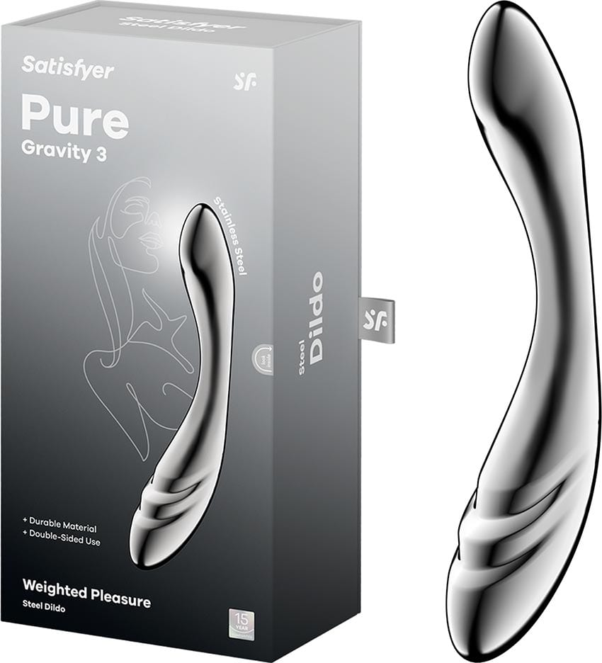 Satisfyer Pure Gravity 3 | Dildo aus Edelstahl | 2 einführbare Enden