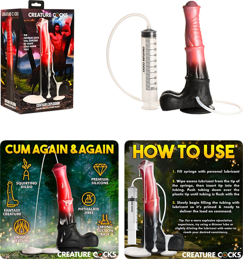 Creature Cocks Centaur Explosion | Dildo éjaculateur | 24.5 cm