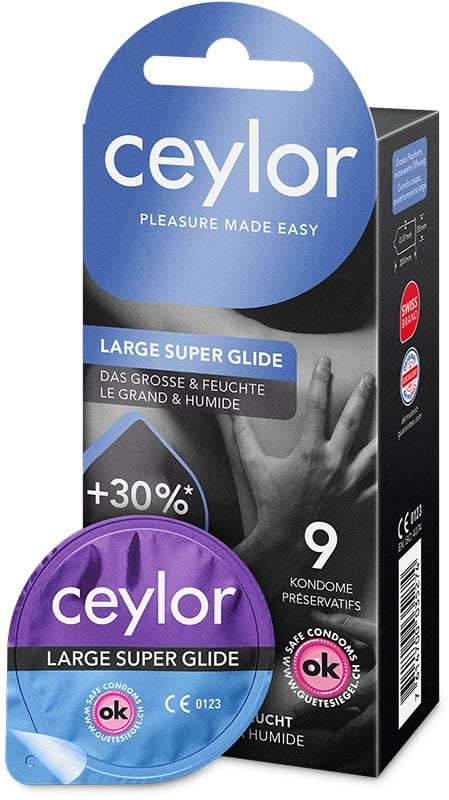 Ceylor Large Super Glide | Préservatif extra large fabriqué en Suisse