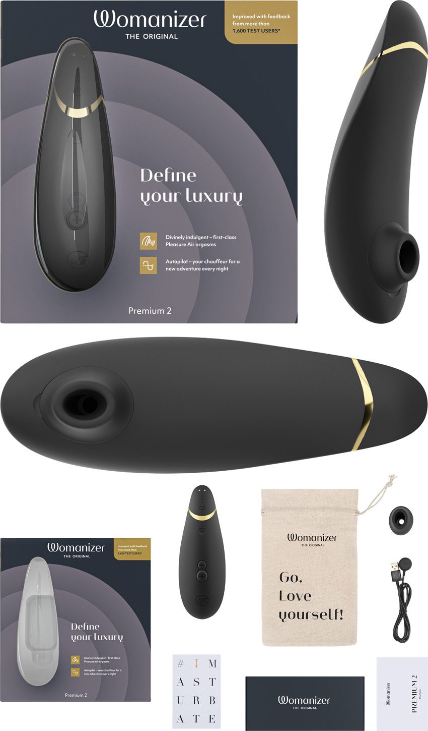 Womanizer Premium 2 Noir.  Stimulateur clitoridien – KissKiss