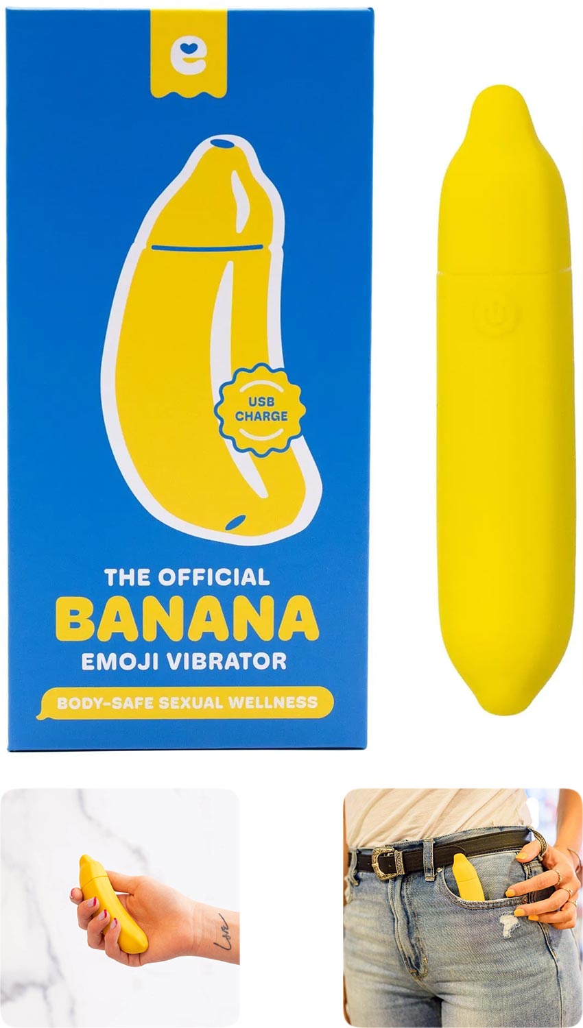 Emojibator Banana | Petit vibromasseur rechargeable en forme de banane