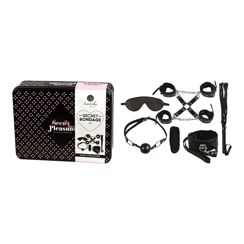 Secret Play Secret Pleasure | BDSM-Set aus veganem Leder | 8 Stück