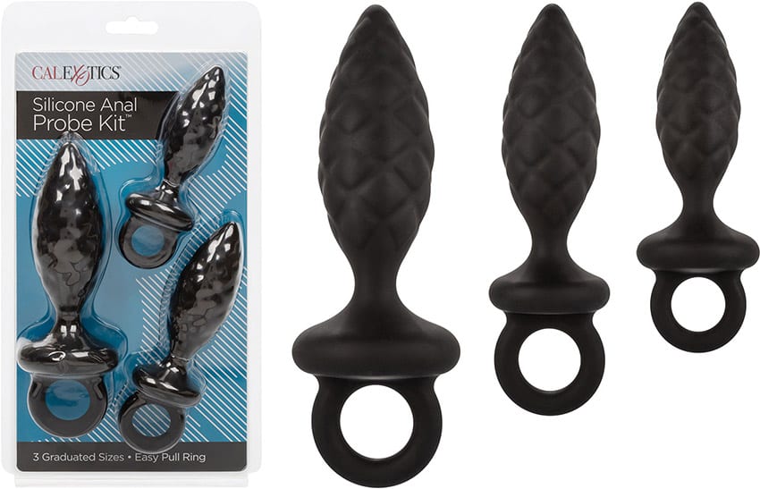 CalExotics Silicone Anal Probe Kit |Set mit 3 strukturierten Analplugs