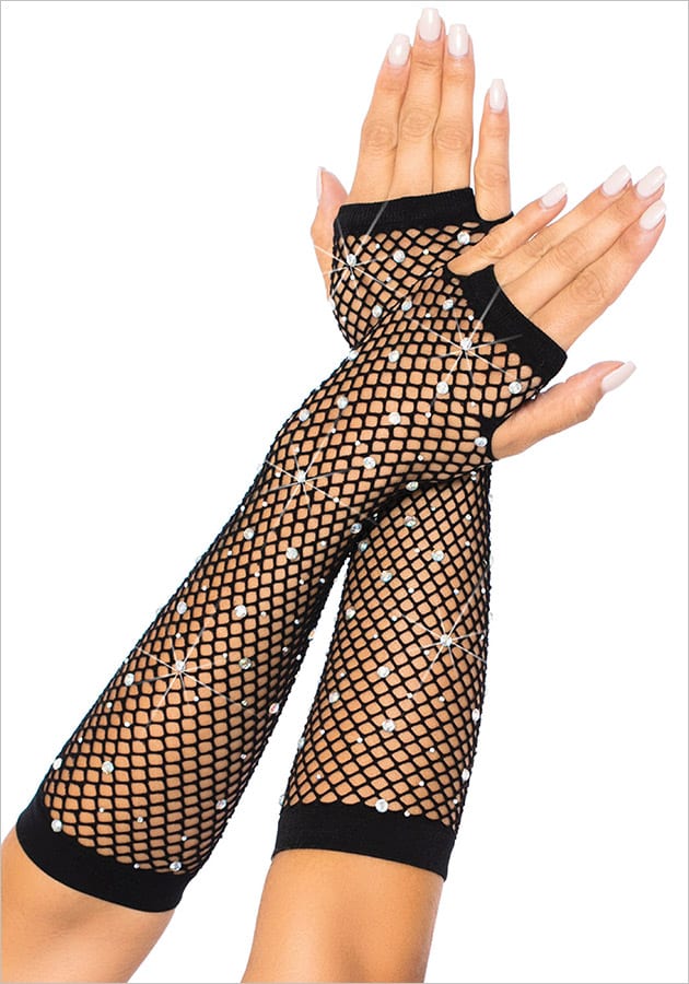 Leg Avenue 2037 Rhinestone | Netzhandschuhe mit Strasssteinen