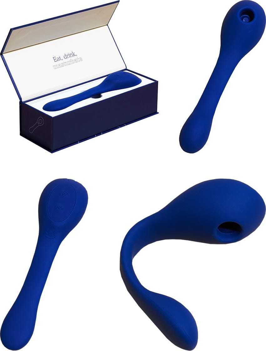 Vibromasseur et stimulateur clitoridien Puissante Coco - Bleu - KissKiss