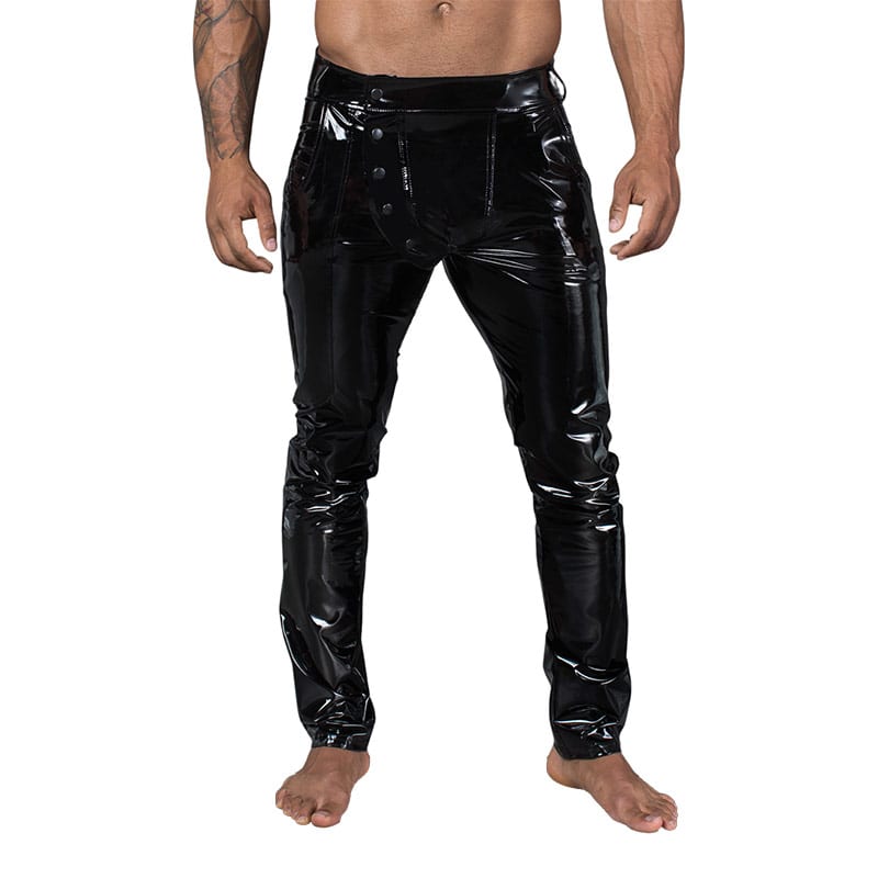 Noir Handmade H060 | Long pantalon érotique très brillant