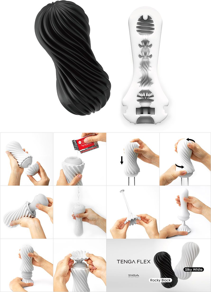 Tenga Flex Rocky Black - Wiederverwendbarer Masturbator