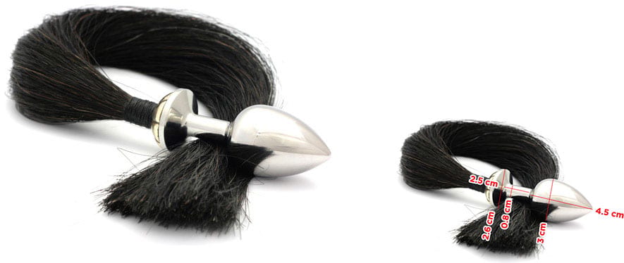 Plug anal Rosebuds Tailbud Horsetail - Noir (M)