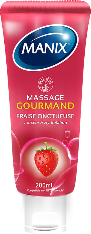 Manix Gourmand | Gel de massage comestible | Fraise onctueuse