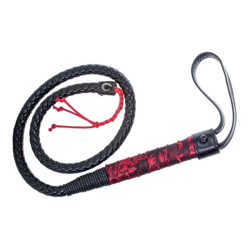 Scandal Bull Whip | Fouet tressé | Noir et rouge