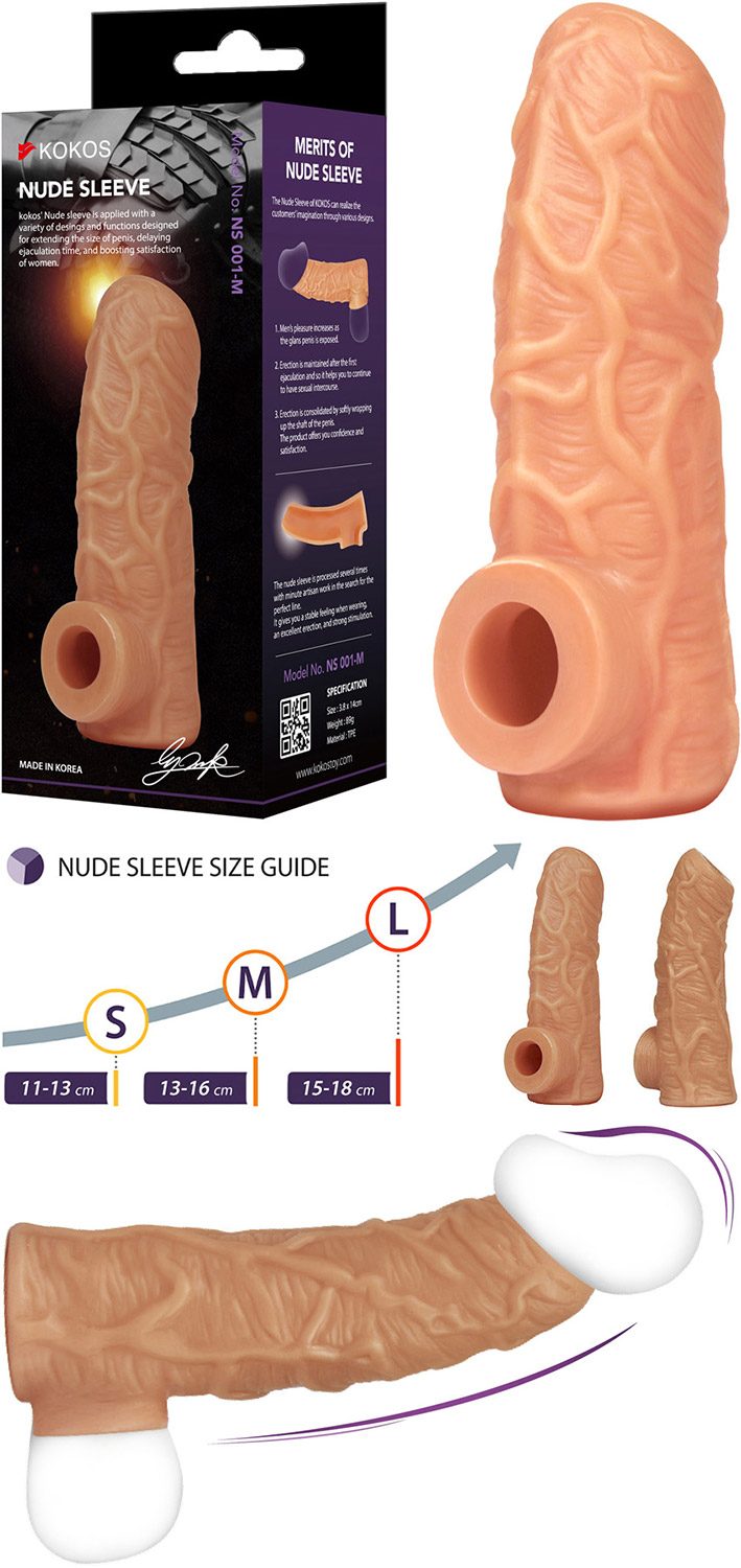 Kokos Nude Sleeve 001 | Gaine réaliste et grossissante pour pénis | S