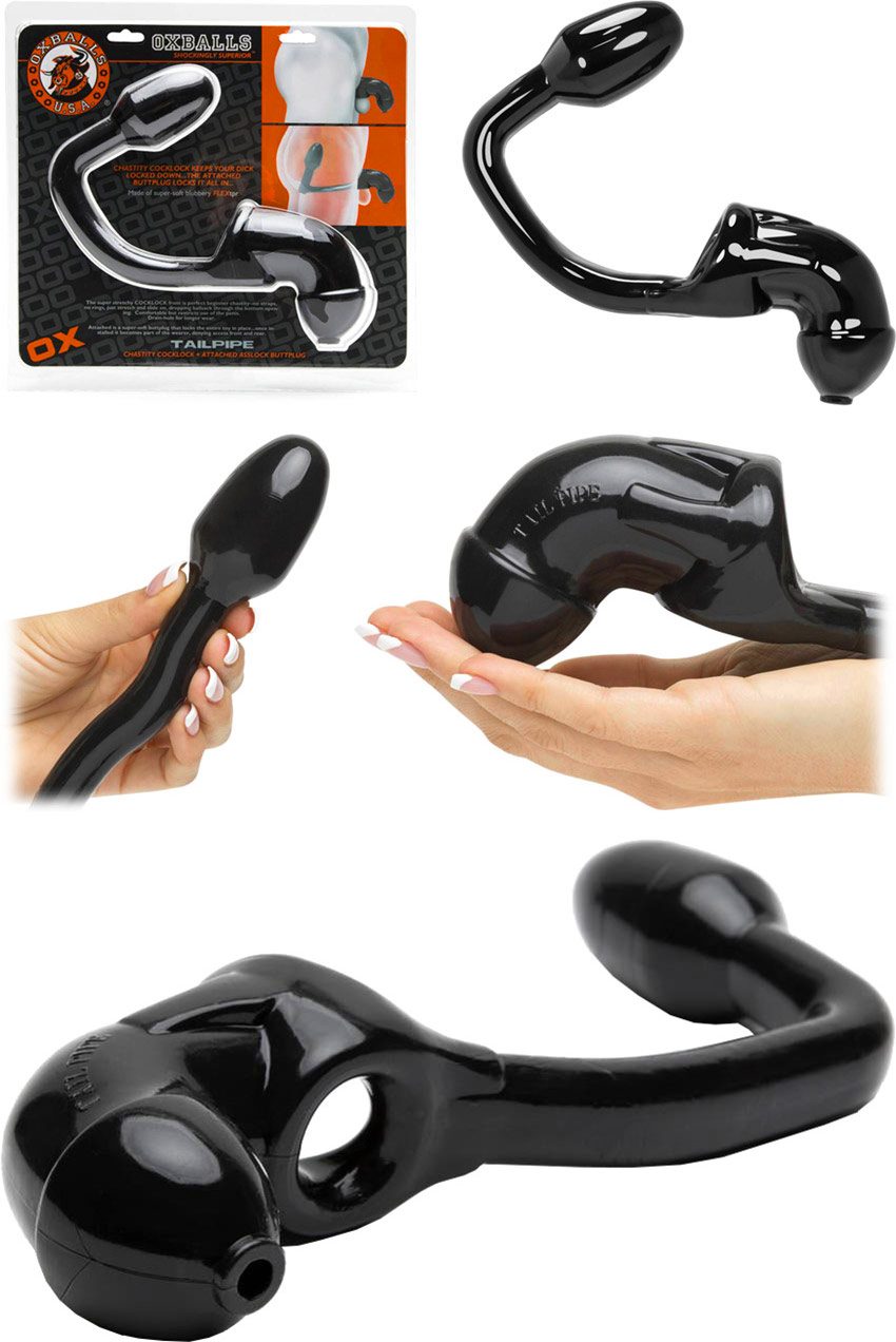 Oxballs Tailpipe | Cage de chasteté pour homme avec plug anal