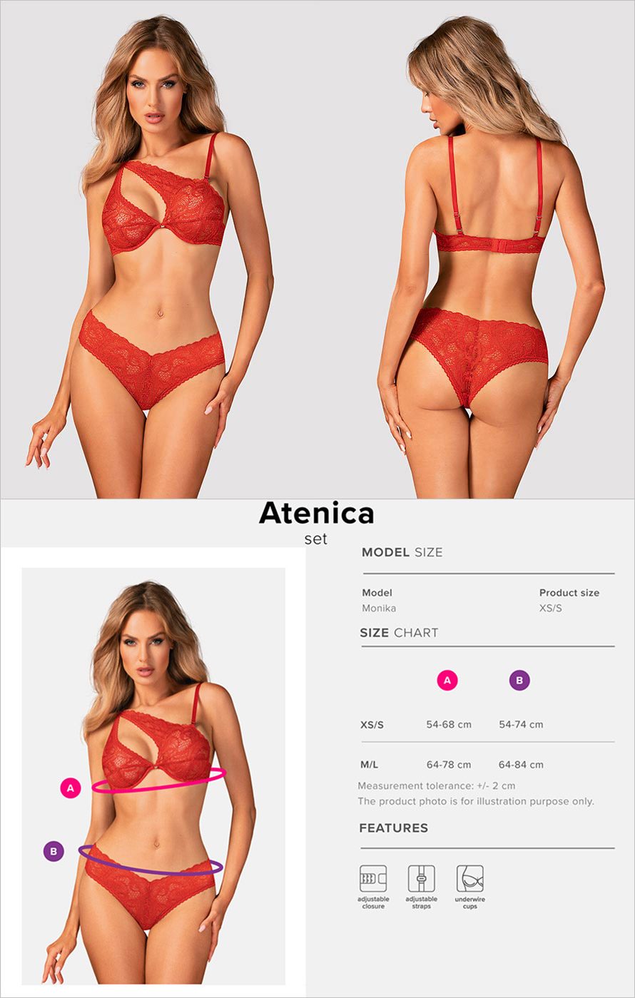Obsessive Atenica | Ensemble sexy et romantique en dentelle rouge