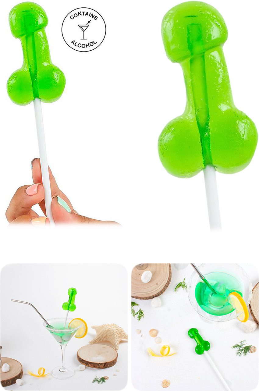Secret Play Lollipop | Sucette vert en forme de pénis | Caipirinha