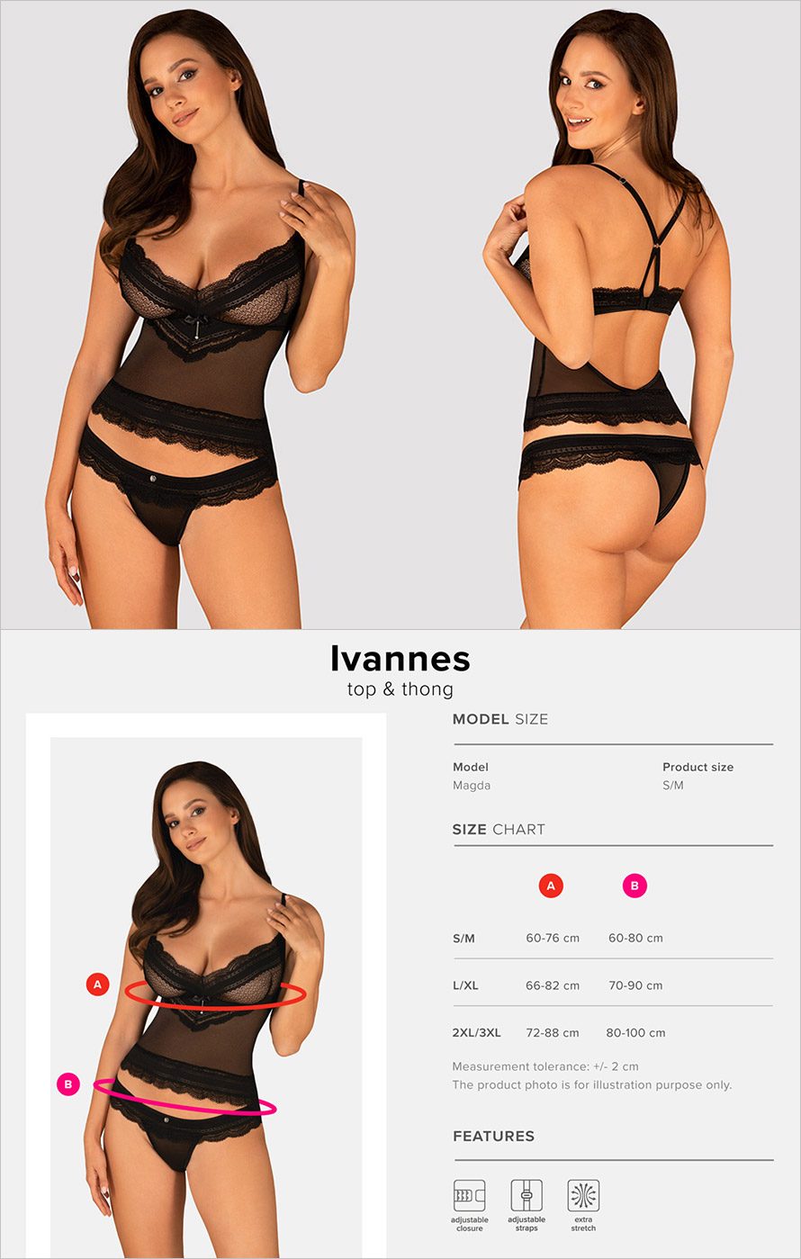 Obsessive Ivannes | Ravissant ensemble avec top en tulle et string