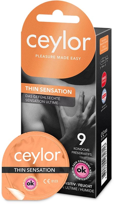 Ceylor Thin Sensation - Sensation ultime - Boîte de 9 préservatifs