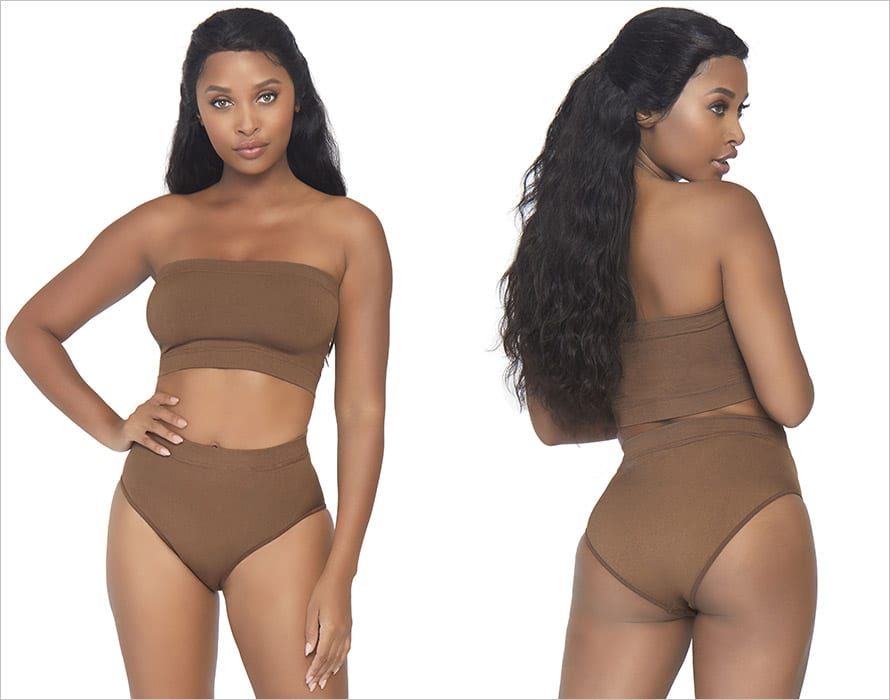 Leg Avenue NK003 Naked Tan | Zweiteiliges Set in Kaffeefarbe