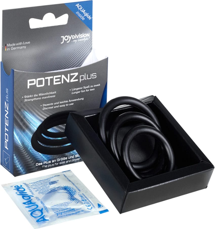 JoyDivision POTENZplus | Set de 3 anneaux péniens en silicone noir