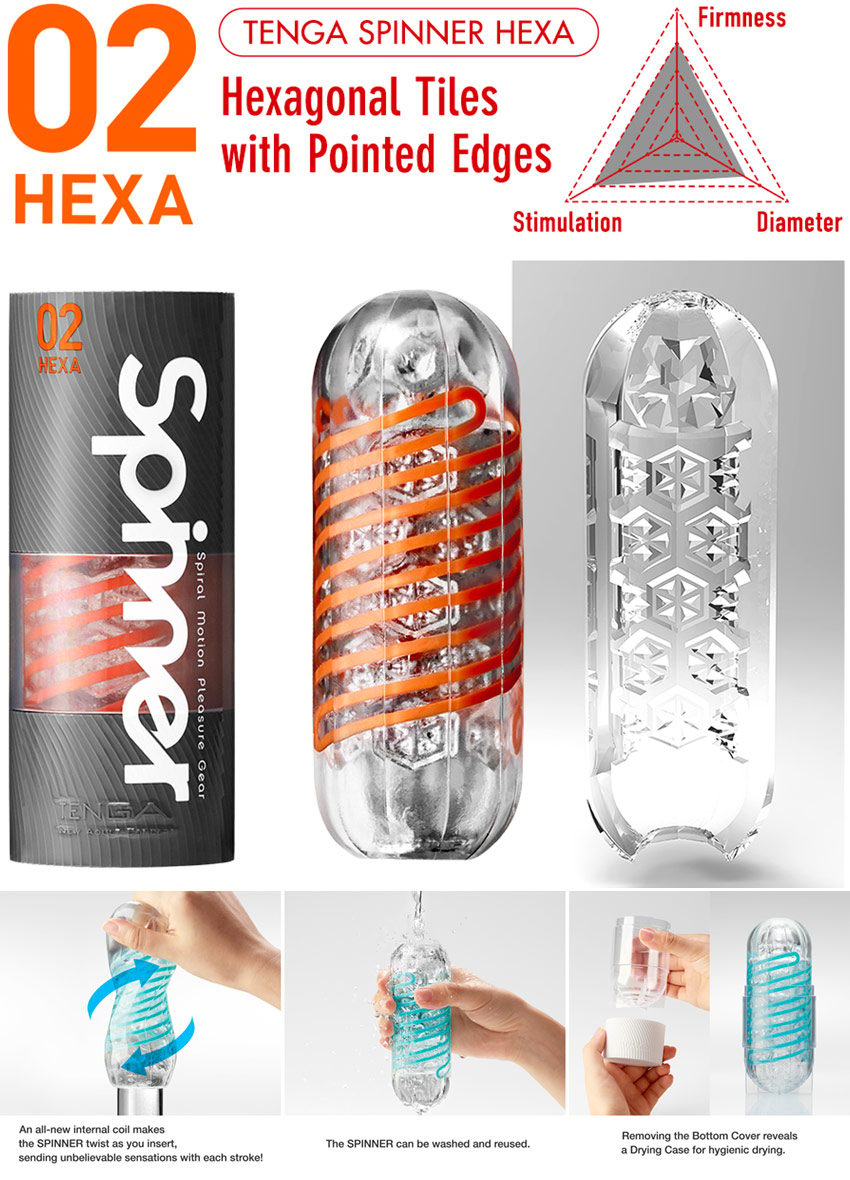 Tenga Spinner 02 Hexa flexible Masturbationshülle | Rotierender Effekt