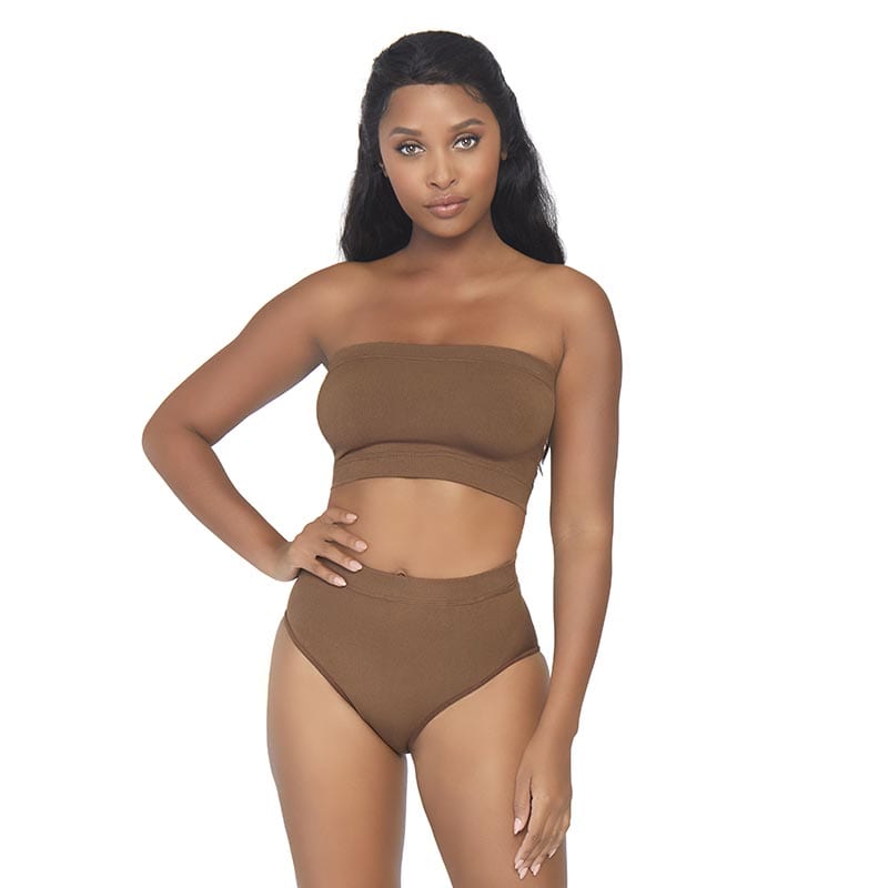 Leg Avenue NK003 Naked Tan | Zweiteiliges Set in Kaffeefarbe