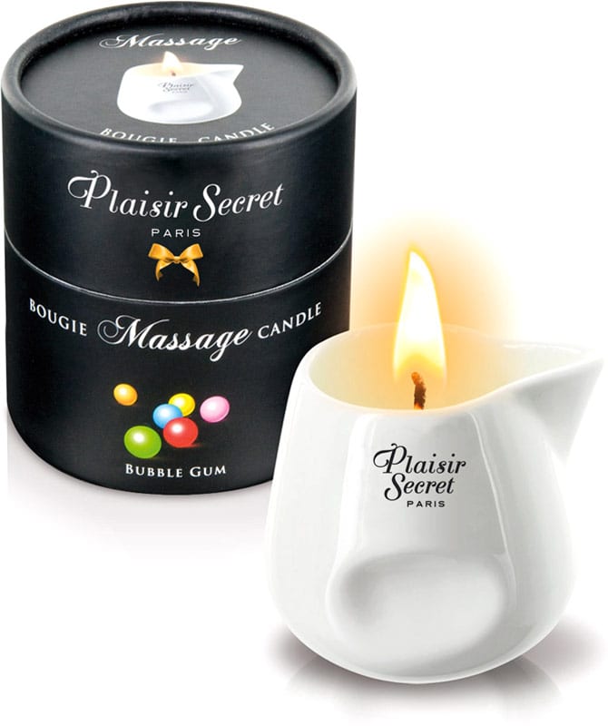 Plaisirs Secrets Bubble Gum | Bougie de massage érotique | 80 ml