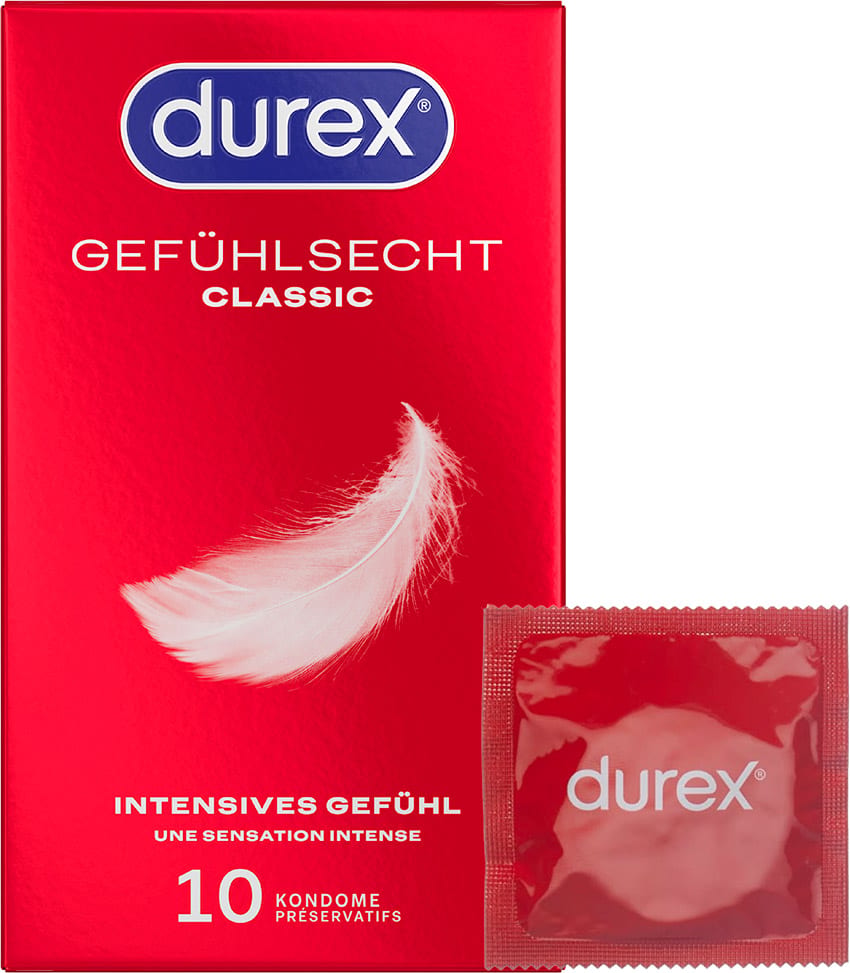 Durex Gefühlsecht Classic | Feine Kondome | 10er-Packung