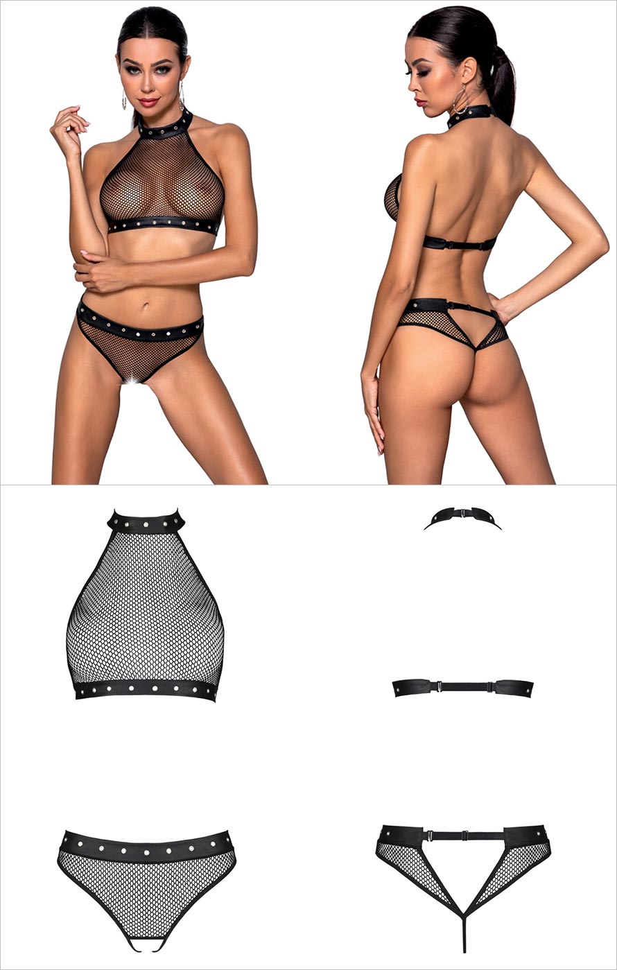 Passion Moonlight | Ensemble en mailles transparentes, ouverture sexy
