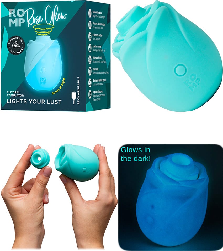 Romp Rose Glow | Blauer Klitorisstimulator in Rosenform