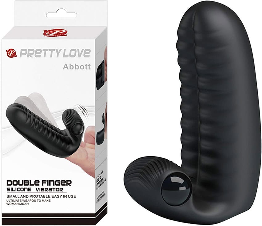 Pretty Love Abbott | vibrierender Doppelfinger | Strukturierte Oberfläche