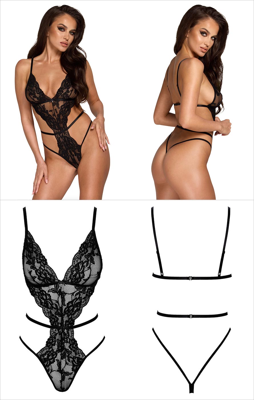 Kissable Kiss 241 | sexy body aus schwarzer spitze mit trägern