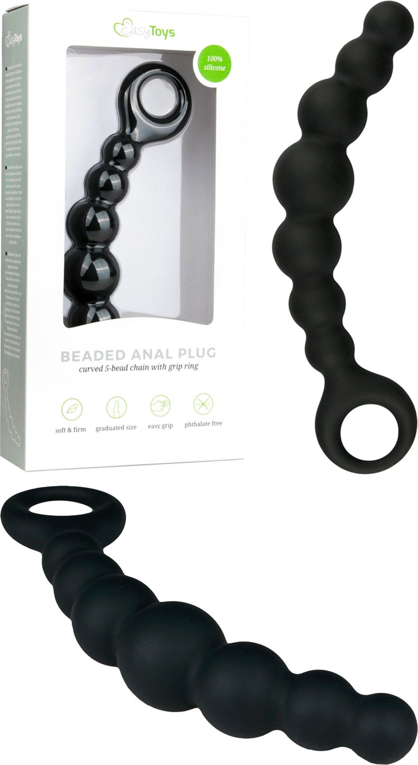 EasyToys Beaded | Chapelet anal en silicone avec 7 perles | Noir
