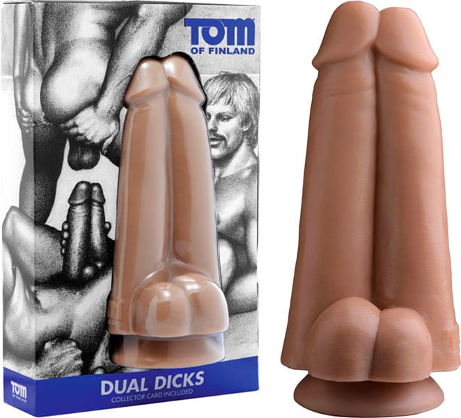 Tom of Finland Dual Dicks | Doppelpenetrations-Dildo mit Saugfuss