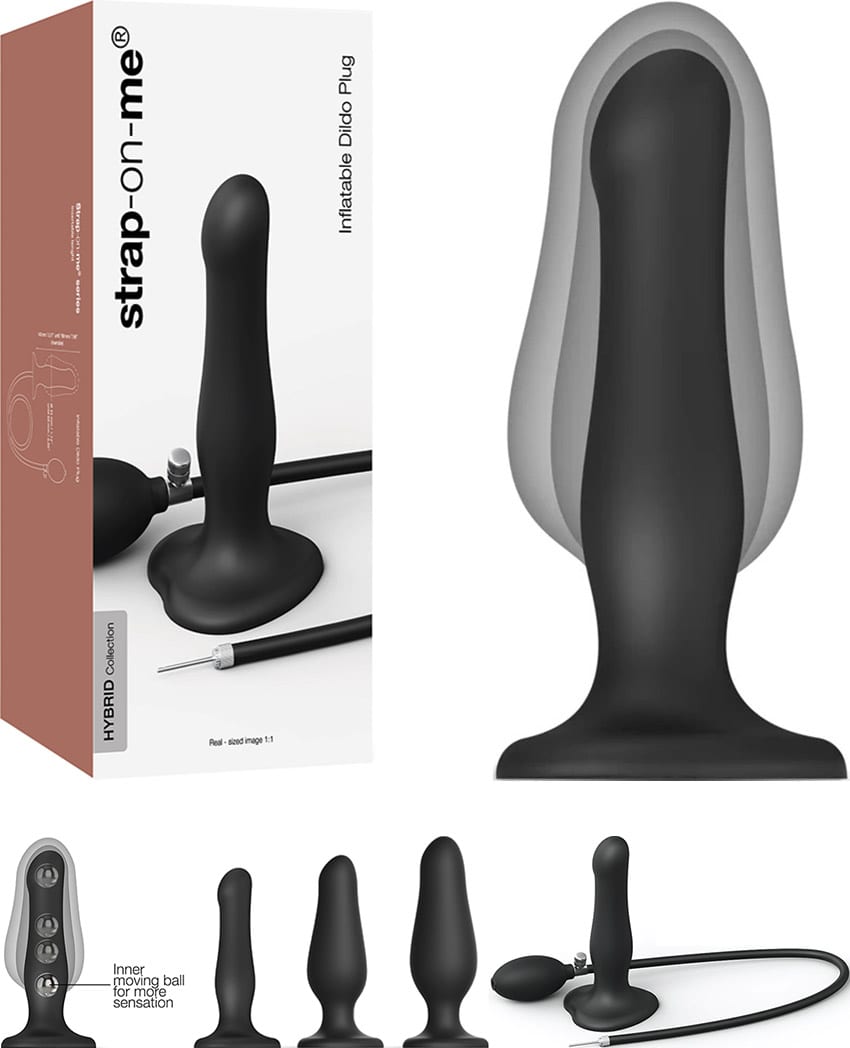 Strap-on-me | Plug gonflable en silicone avec pompage manuel
