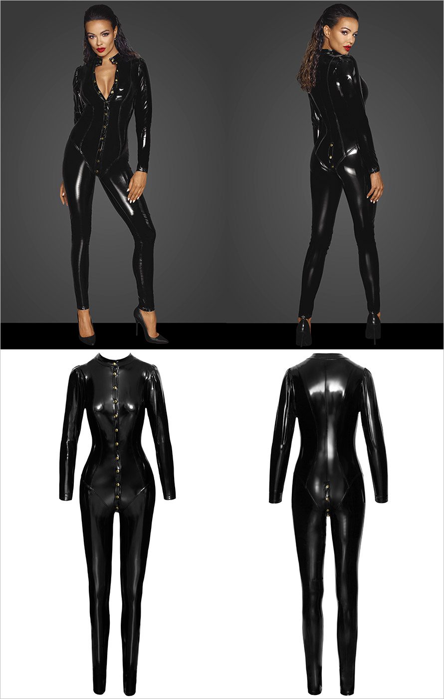 Noir Handmade F247 Overall | Ganzkörperoverall aus schwarzem Vinyl