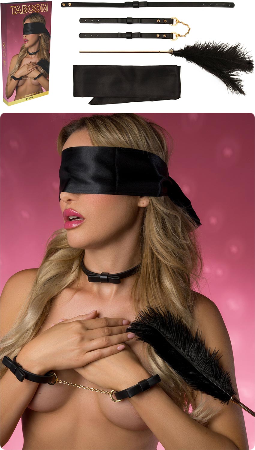 Taboom Desires | Set d'accessoires BDSM composé de 4 pièces