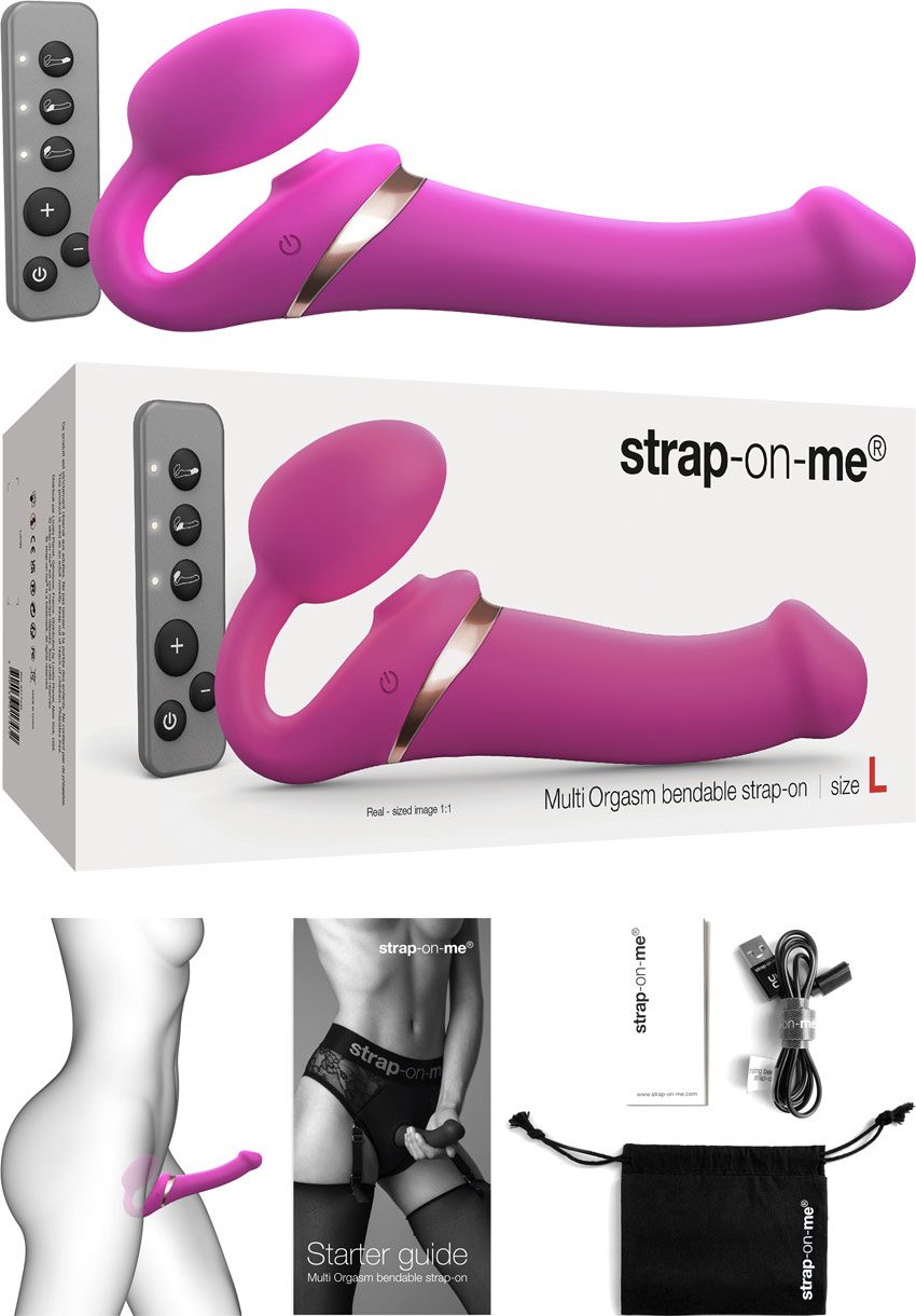 Multi Orgasm Bendable Strap-on-me L | Dreifaches, ferngesteuertes Sextoy