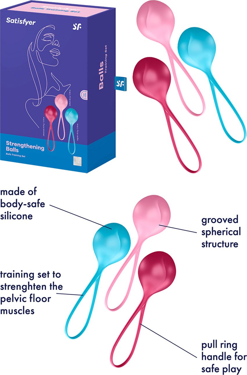 Satisfyer Strengthening Balls | Pack de 3 boules de geisha en silicone