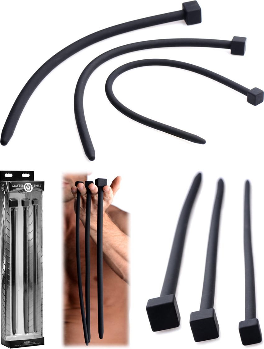 Master Series Bolted | Set de 3 sondes urétrales en silicone