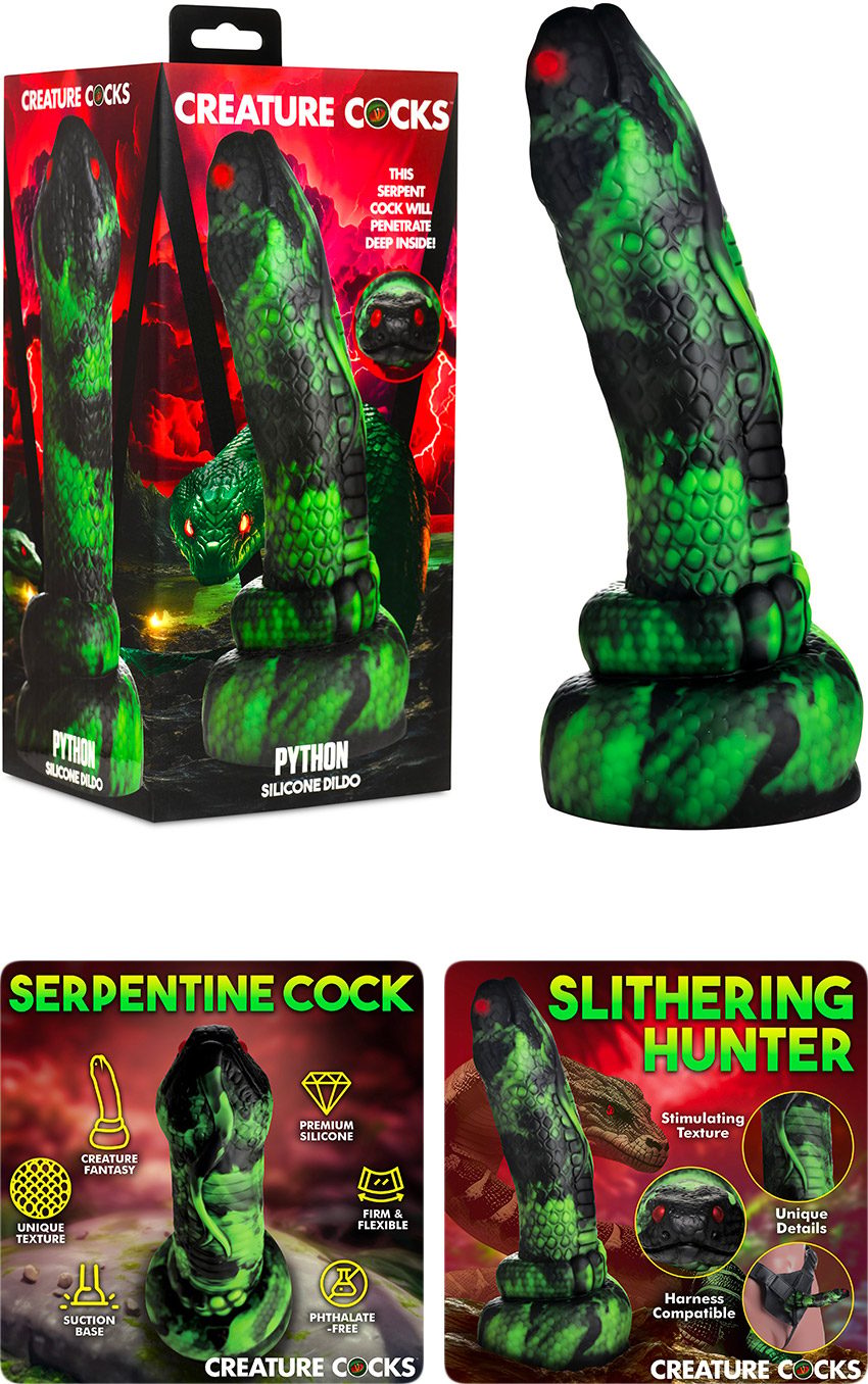 Creature Cocks Python | Schlangenförmiger Dildo | 24.5 cm