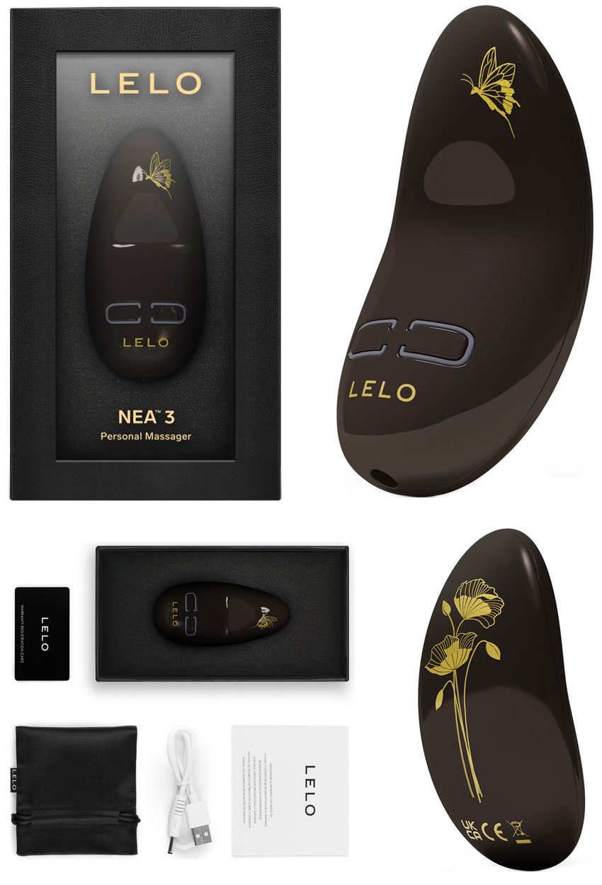LELO Nea 3 | Vibromasseur compact au design floral | Noir