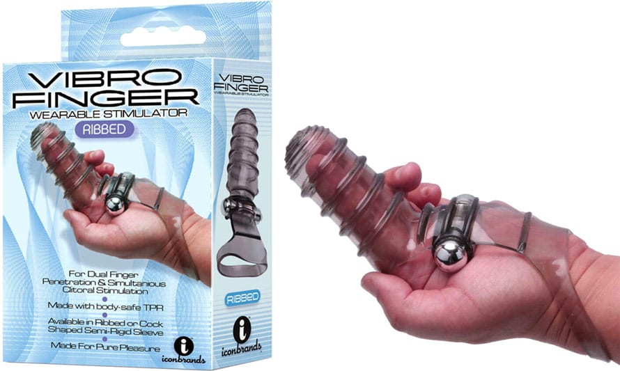 Vibro Finger Ribbed | Stimulations- und Vibrationshülle für 2 Finger