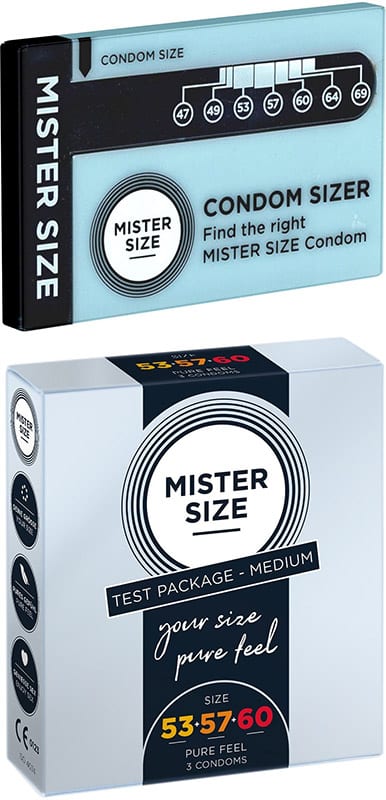 Mister Size Test Package | 3 préservatifs Taille 53/57/60 et mesureur