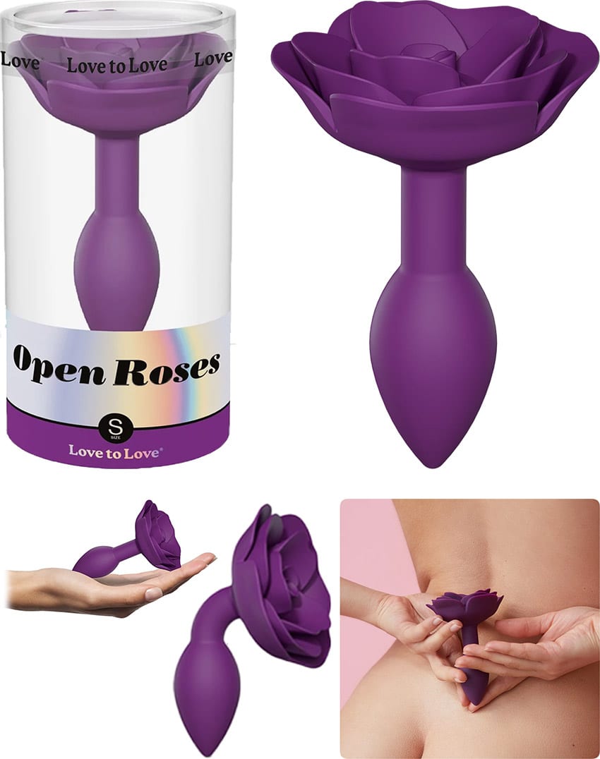 Love to Love Open Roses | Plug anal en silicone | Violet (S)