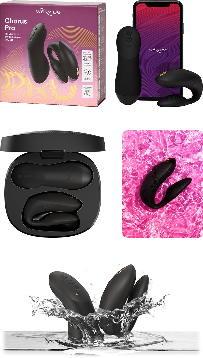 We-Vibe Chorus Pro | Vibromasseur conçu pour les couples | Noir