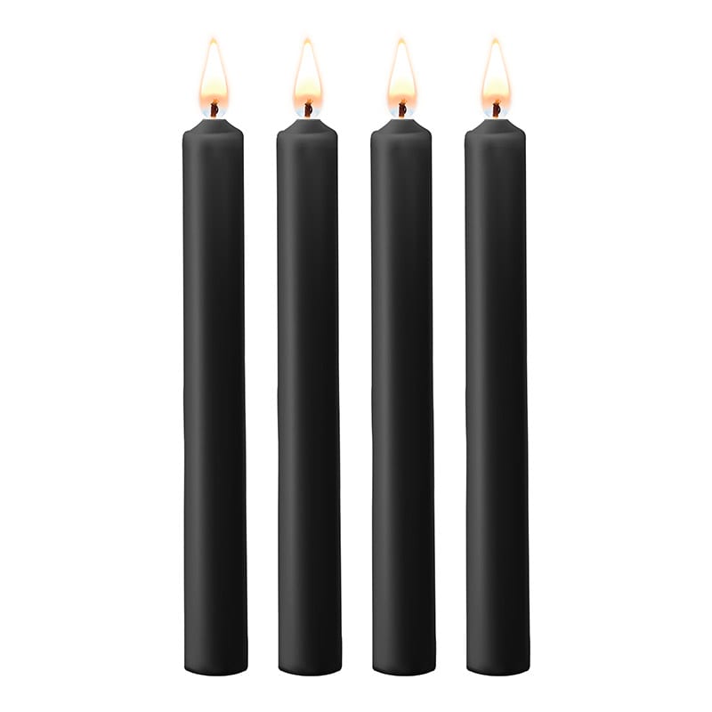 Ouch! Teasing Wax Candles | Packung mit 4 schwarzen Kerzen für BDSM