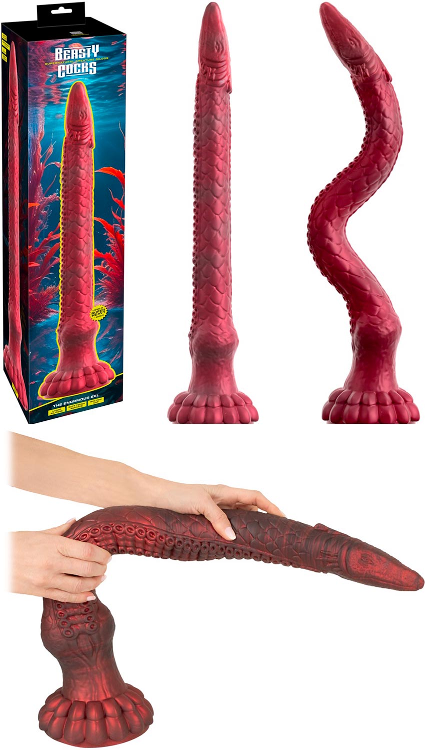 Beasty Cocks The Enormous Eel | XXL-ausserirdischer Dildo mit Saugnapf