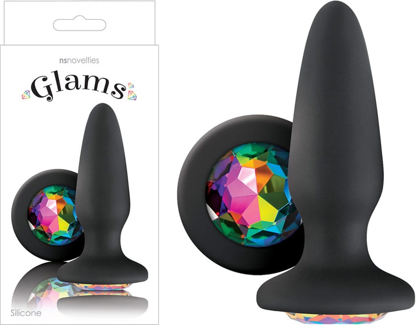 NS Novelties Glams | Plug anal en silicone avec cristal multicolore