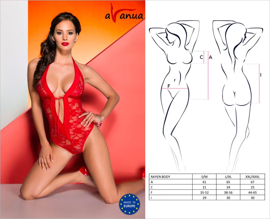 Avanua Rayen | Body aus Tüll und Spitze mit erotischen Ausschnitte