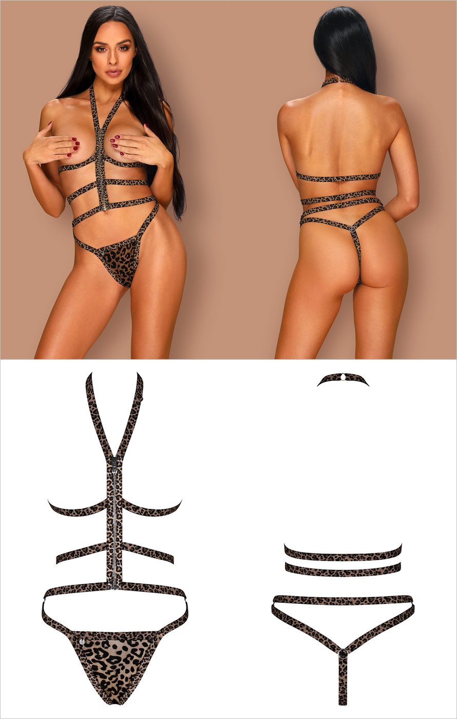 Obsessive Tigrita Set Top und String - Leopard